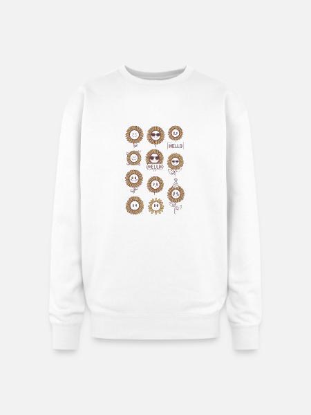 Sunflowers with Faces - Oversized Crewneck Sweatshirt - white