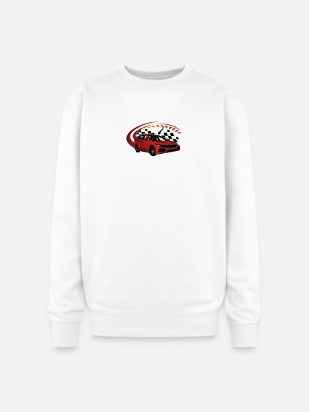 Crimson Racer Arc Car Design - Oversized Crewneck Sweatshirt - white