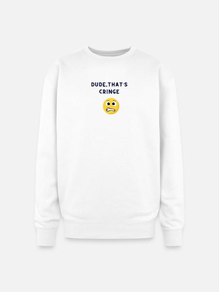 DUDE-THATS_CRINGE - Oversized Crewneck Sweatshirt - white