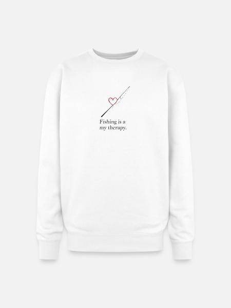 Fishing Heart Therapy Design - Oversized Crewneck Sweatshirt - white