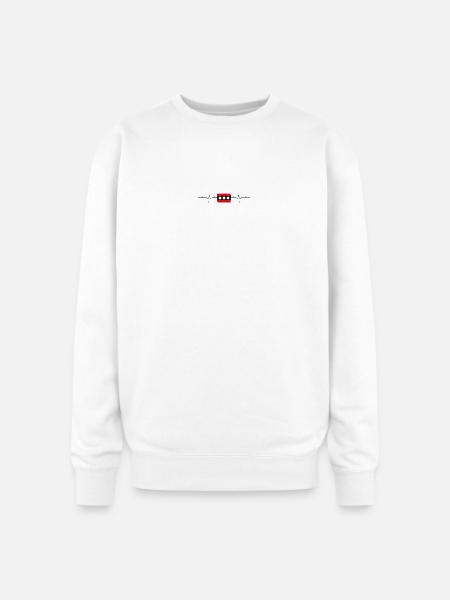 Amsterdam Flag Heartbeat - Oversized Crewneck Sweatshirt - white