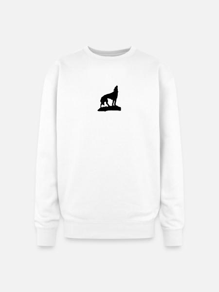 Howling Wolf. - Oversized Crewneck Sweatshirt - white
