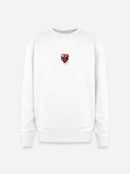 Blood Splash Skull Art - Oversized Crewneck Sweatshirt - white