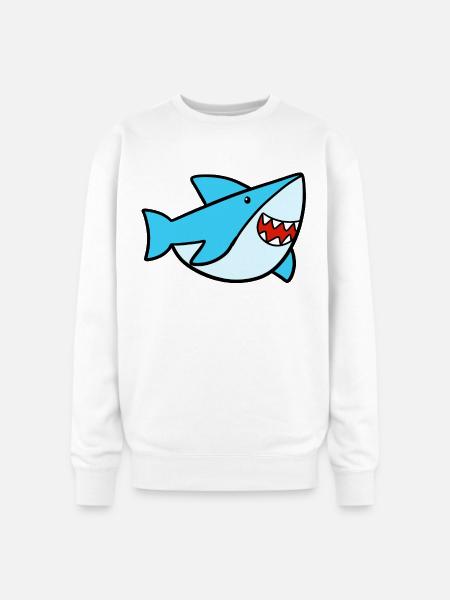 Sweet Shark - Oversized Crewneck Sweatshirt - white