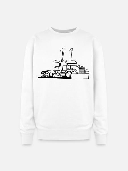 Comic style truck - Oversized Crewneck Sweatshirt - white