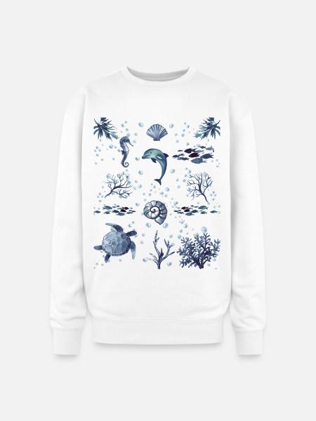 Under the Ocean - Oversized Crewneck Sweatshirt - white