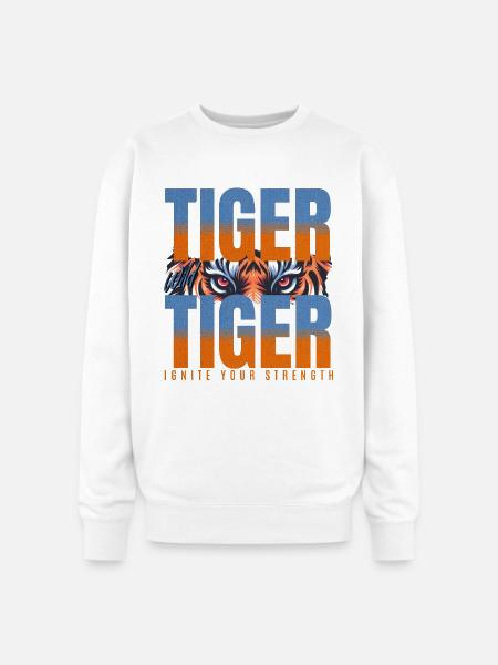 Tiger Ignite Strength - Oversized Crewneck Sweatshirt - white