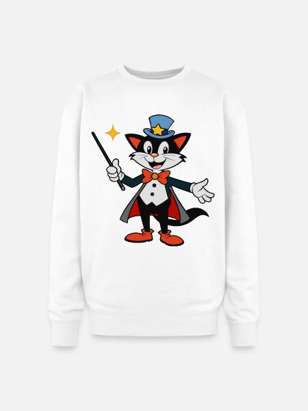 Magical Cat Maestro - Oversized Crewneck Sweatshirt - white