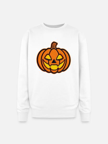 Pumpkin Jack-o-Lantern Patch - Oversized Crewneck Sweatshirt - white