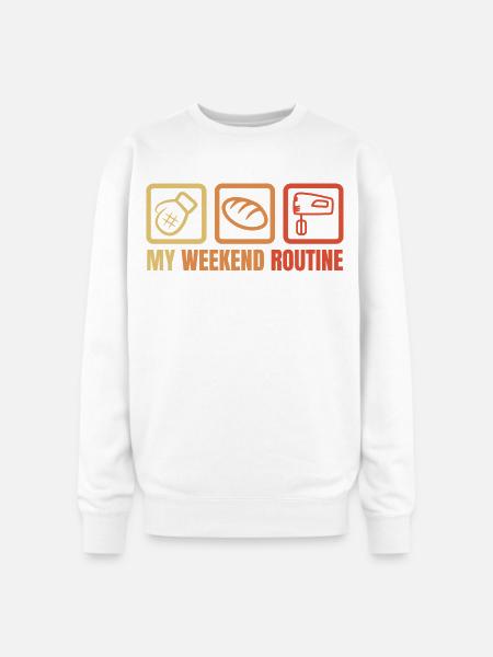 My Weekend Routine - Oversized Crewneck Sweatshirt - white
