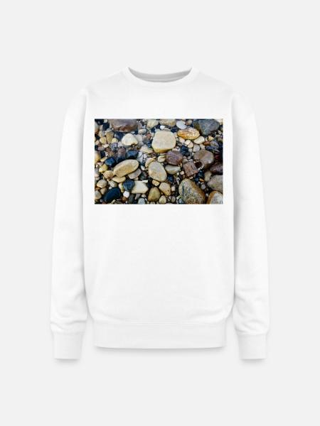 wet beach with lock - Oversized Crewneck Sweatshirt - white