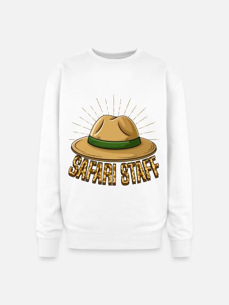 Safari Staff Hat Emblem - Oversized Crewneck Sweatshirt - white