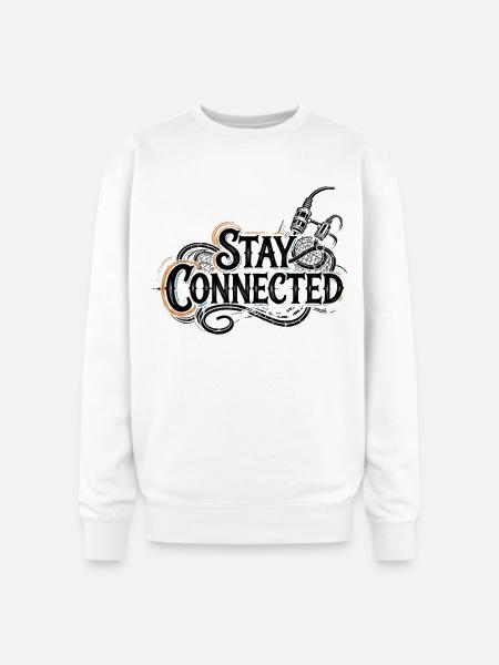 Stay Connected - Oversized Crewneck Sweatshirt - white