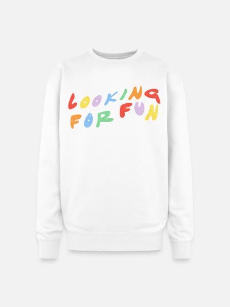 Looking for Fun - Oversized Crewneck Sweatshirt - white