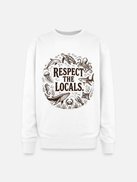 Respect the Locals Ocean Circle - Oversized Crewneck Sweatshirt - white