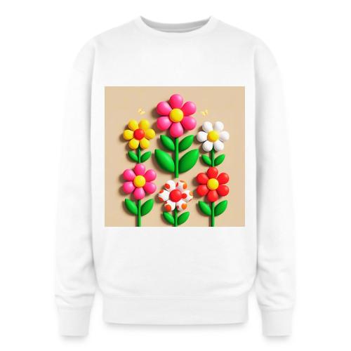 3D Flowers and Butterflies in Amber, Floral Design - Oversized Crewneck Sweatshirt