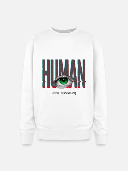 Human Glitch Eye - Oversized Crewneck Sweatshirt - white