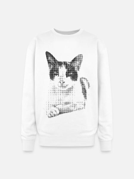 Calico Cat Halftone - Oversized Crewneck Sweatshirt - white