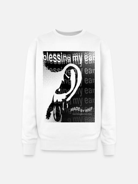 Echo Ear Blessing Halftone Art - Oversized Crewneck Sweatshirt - white