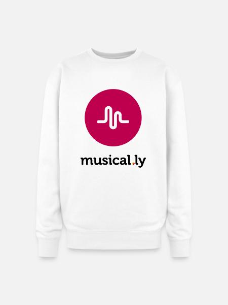 Musical.ly Logo - Oversized Crewneck Sweatshirt - white