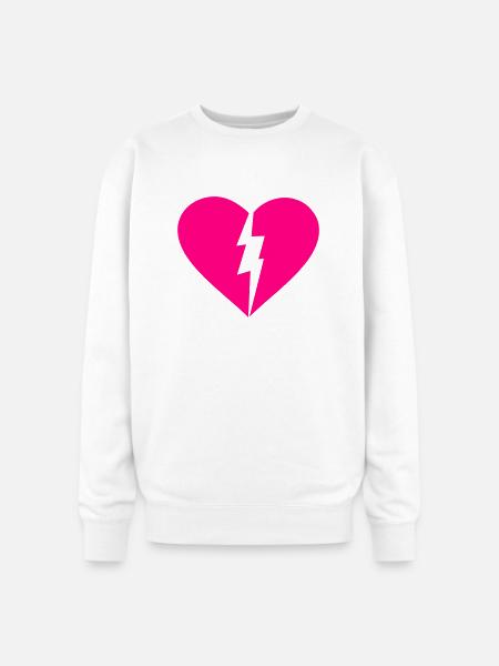 Broken Heart - Oversized Crewneck Sweatshirt - white