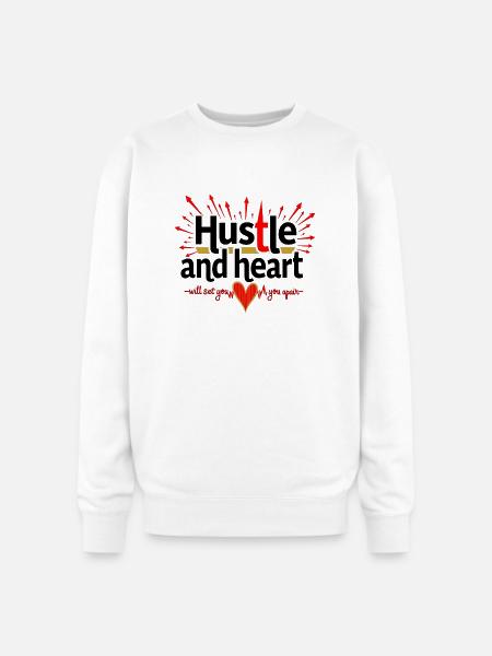Hustle Heart - Oversized Crewneck Sweatshirt - white