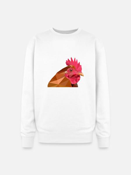 lowpoly rooster - Oversized Crewneck Sweatshirt - white