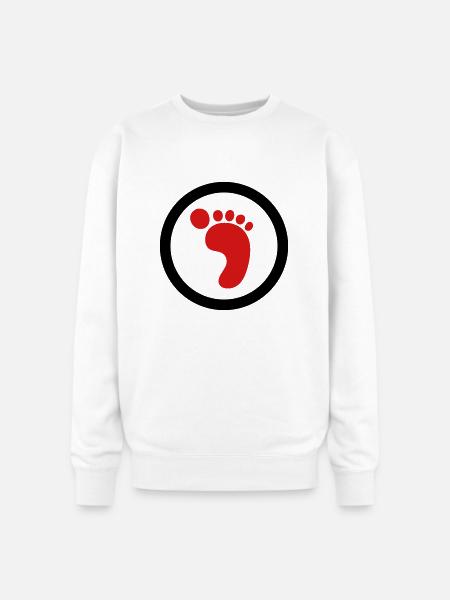 Foot Logo (2c) - Oversized Crewneck Sweatshirt - white