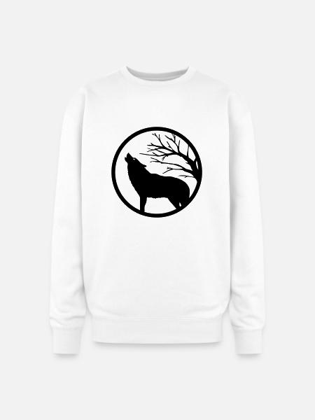 Howling wolf - Oversized Crewneck Sweatshirt - white