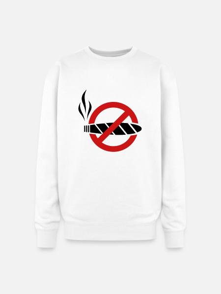 No smoking - cigar - Oversized Crewneck Sweatshirt - white