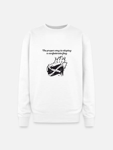 Burn the Confederate Flag - Oversized Crewneck Sweatshirt - white