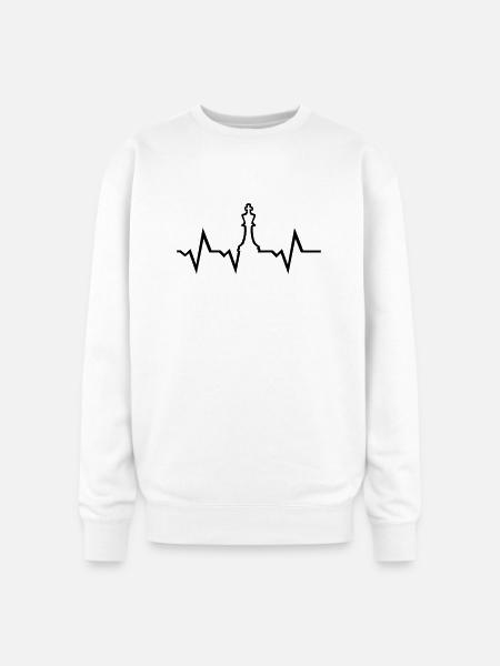Chess Heartbeat - Oversized Crewneck Sweatshirt - white