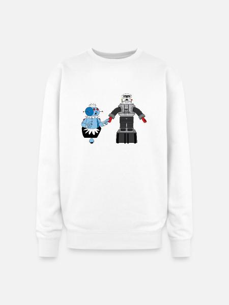 Rosie and Lost in Space Robot - Oversized Crewneck Sweatshirt - white