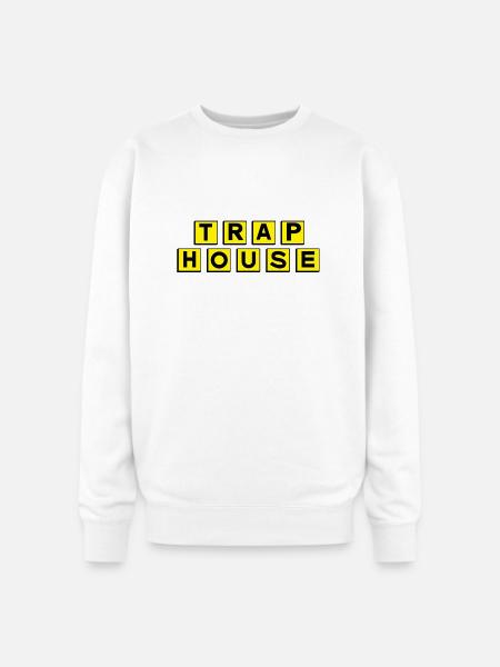 Trap House - Oversized Crewneck Sweatshirt - white