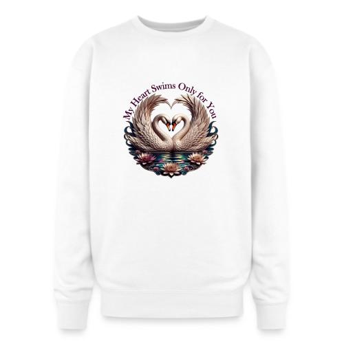 My Heart Swims Only for You Swan Heart T-Shirt - Oversized Crewneck Sweatshirt