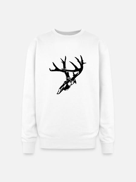 Deer Skull - Oversized Crewneck Sweatshirt - white