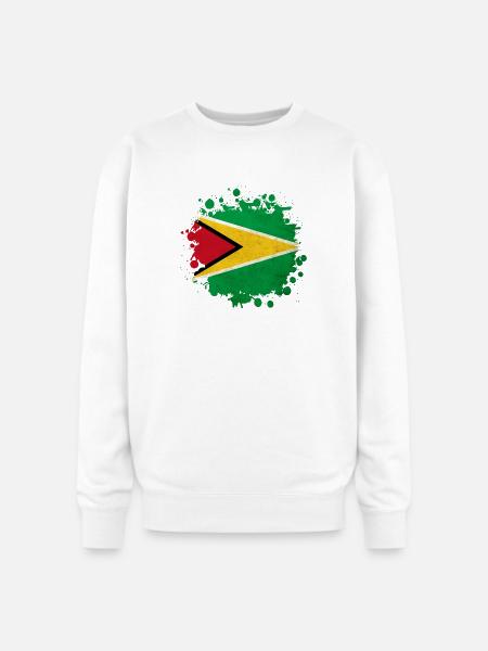 Guyana flag blob - Oversized Crewneck Sweatshirt - white