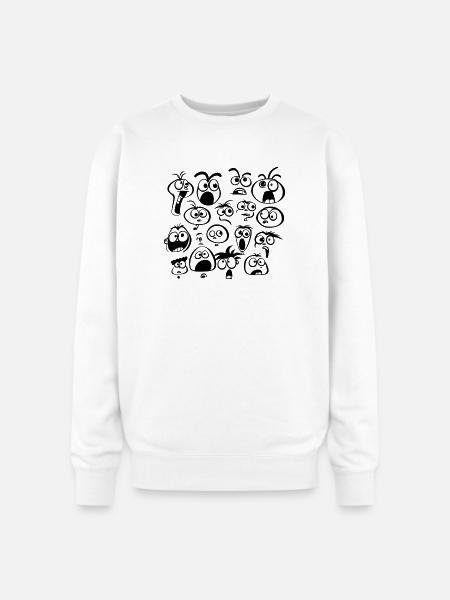 Funny Faces - Oversized Crewneck Sweatshirt - white