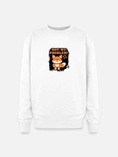 Not My Problem Fox - Oversized Crewneck Sweatshirt - white