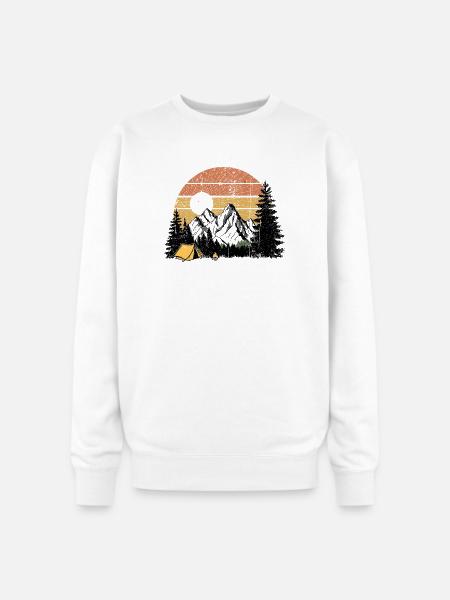 Sunset Camp Silhouette - Oversized Crewneck Sweatshirt - white