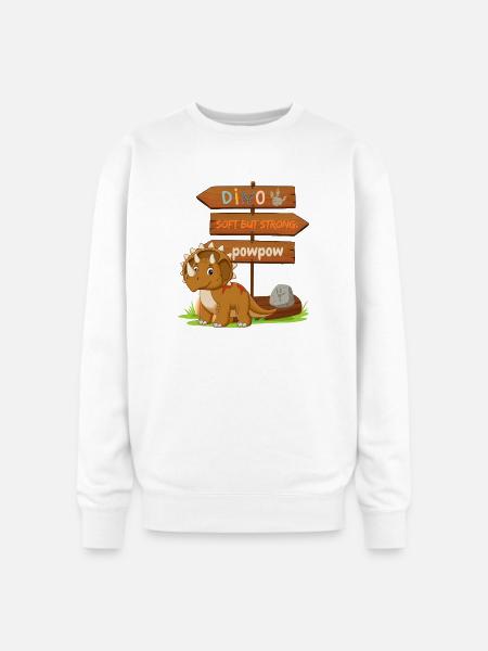 Cute Dinosaur with Playful Signpost - Oversized Crewneck Sweatshirt - white
