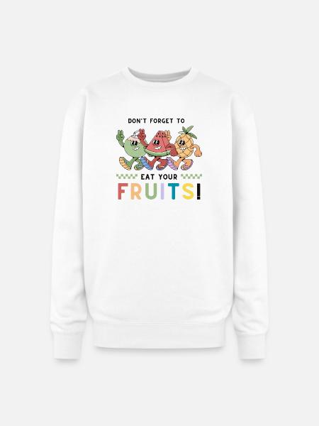 Playful Fruit - Oversized Crewneck Sweatshirt - white