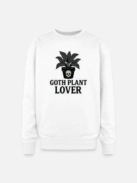 Goth Plant Skull Design - Oversized Crewneck Sweatshirt - white