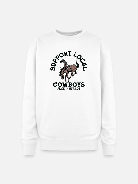 Soutenez les cow-boys locaux - Molleton ras-du-cou oversize - blanc
