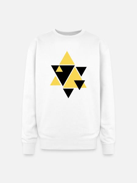 Geometric Golden Triangle Art - Oversized Crewneck Sweatshirt - white