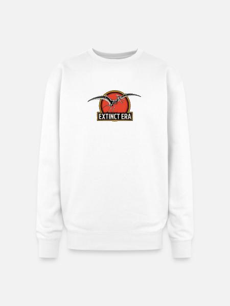 Prehistoric Pterosaur Extinction Logo - Oversized Crewneck Sweatshirt - white