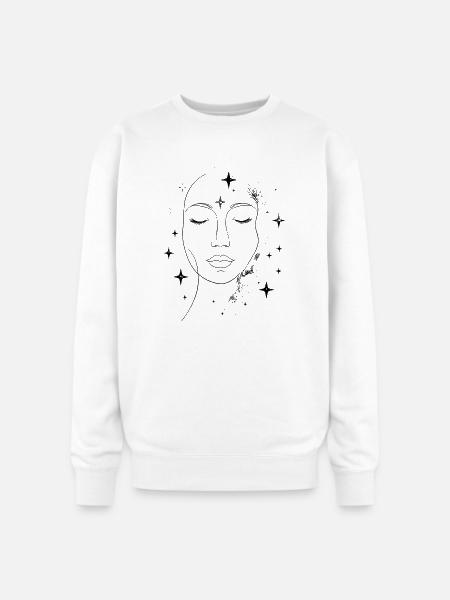 Face in Stardust - Oversized Crewneck Sweatshirt - white