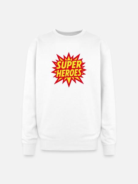 Superheroes Burst Comic Style - Oversized Crewneck Sweatshirt - white