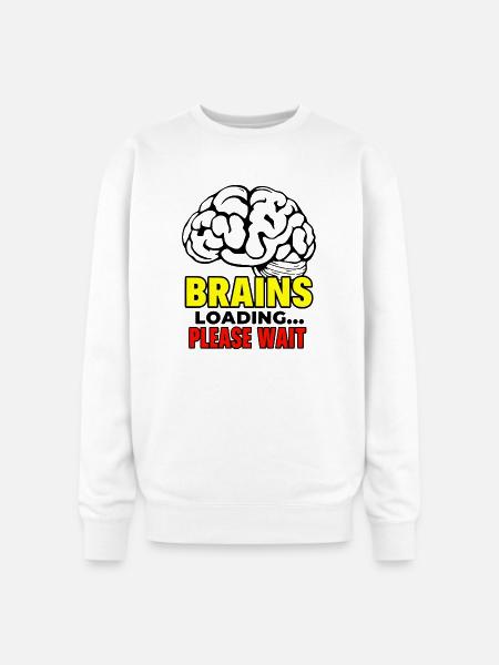 Brain Loading Please Wait - Oversized Crewneck Sweatshirt - white