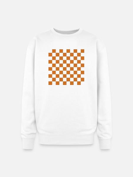 Rust Checker Mosaic - Oversized Crewneck Sweatshirt - white